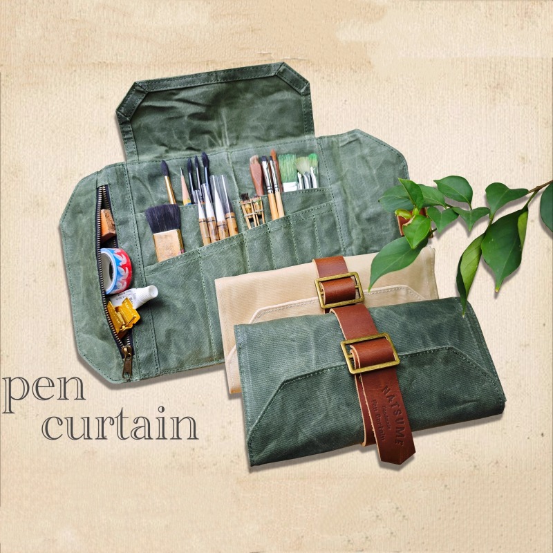 Pen Pouch Roll - 10x25cm Wet Wax Waterproof Canvas Pen