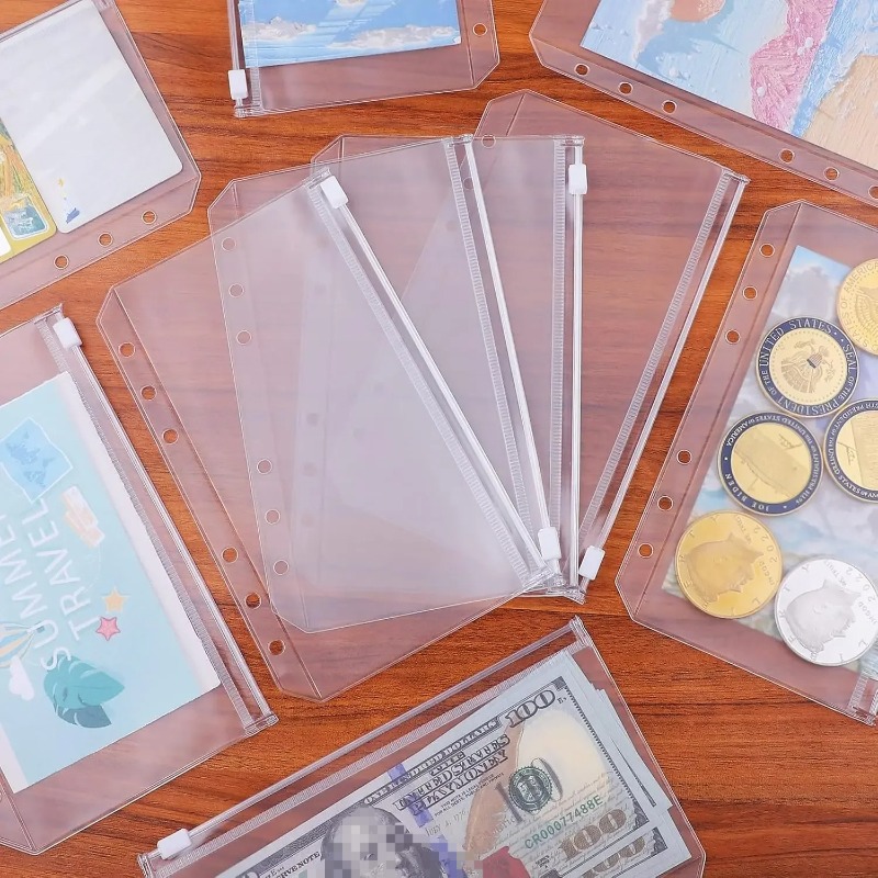 10PCS PVC Binder Pocket Cash E - Portfolio Folder Zip review and price